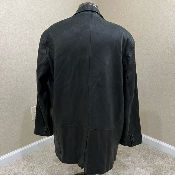 Couture by J. Park Lamb Leather Jacket Black Men's Size Large Button Down, - Picture 6 of 16